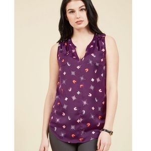Modcloth Sleeveless Blouse Large